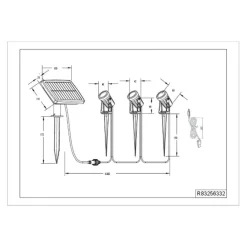 Reality Leuchten Solcellelamper > Solar spotlight Obidos, sort mat, aluminium, 3 stk