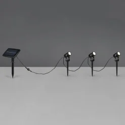 Reality Leuchten Solcellelamper > Solar spotlight Obidos, sort mat, aluminium, 3 stk