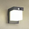 Væglampe Med Sensor ^ Reality Leuchten Solar-væglampe Colombo, sort mat, højde 14 cm, sensor