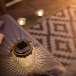 STAR TRADING Dekorationsbelysning|Solcellelamper > Solcelledrevet LED bordlampe Jar i glas