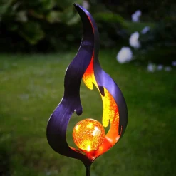 Dekorationsbelysning|Solcellelamper ^ STAR TRADING Solcelle-jordspydslampe Melilla flammeformet LED