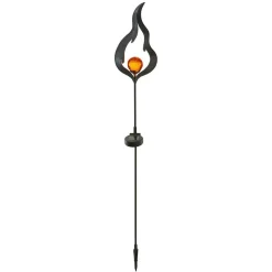 Dekorationsbelysning|Solcellelamper ^ STAR TRADING Solcelle-jordspydslampe Melilla flammeformet LED