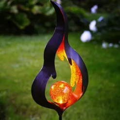 Dekorationsbelysning|Solcellelamper ^ STAR TRADING Solcelle-jordspydslampe Melilla flammeformet LED