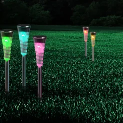 Dekorationsbelysning|Solcellelamper ^ Globo Solcellelampe Navin, RGB farveskift, 5’er sæt