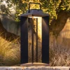 Les Jardins Dekorationsbelysning|Solcelle Lampe Med Sensor > Solcellelanterne Teckalu, aluminium sort, 65,5 cm