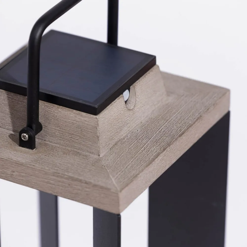 Les Jardins Dekorationsbelysning|Solcelle Lampe Med Sensor > Solcellelanterne Teckalu, aluminium sort, 65,5 cm