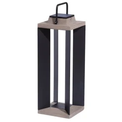 Les Jardins Dekorationsbelysning|Solcelle Lampe Med Sensor > Solcellelanterne Teckalu, aluminium sort, 65,5 cm