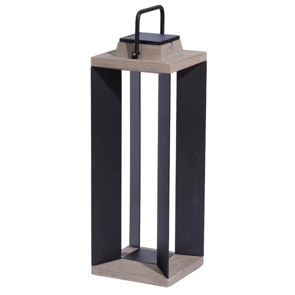 Les Jardins Dekorationsbelysning|Solcelle Lampe Med Sensor > Solcellelanterne Teckalu, aluminium sort, 65,5 cm