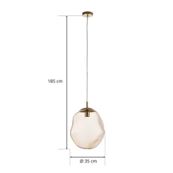 TK Lighting Pendellamper|Pendellamper > Sol-glaspendel, Ø 35 cm, sort/ravgylden
