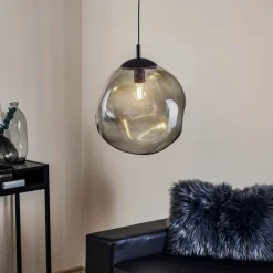 TK Lighting Pendellamper|Pendellamper > Sol glaspendel, Ø 35cm, sort/røggrå