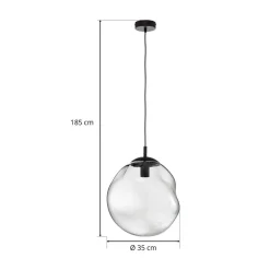 TK Lighting Pendellamper|Pendellamper > Sol glaspendel, Ø 35cm, sort/røggrå