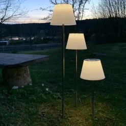 STAR TRADING Solcellelamper|Udendørs Spot > Solini LED-lampe med jordspyd, hvid/sølv, højde 90 cm