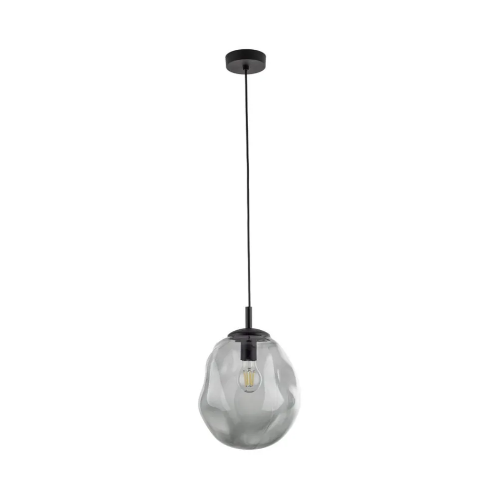 TK Lighting Pendellamper > Sol Mini pendel, glas, Ø 25 cm, sort/grafitgrå