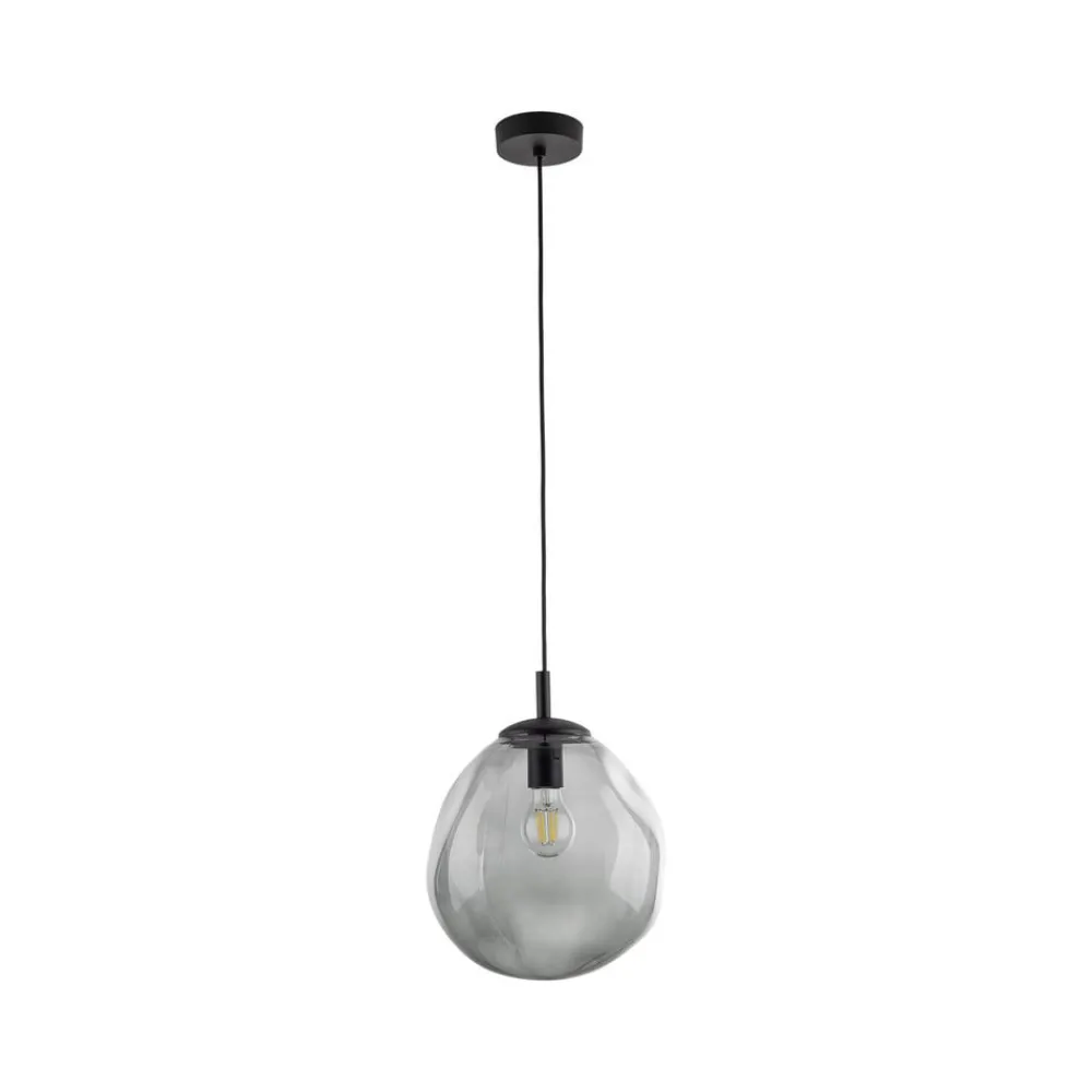 TK Lighting Pendellamper > Sol Mini pendel, glas, Ø 25 cm, sort/grafitgrå