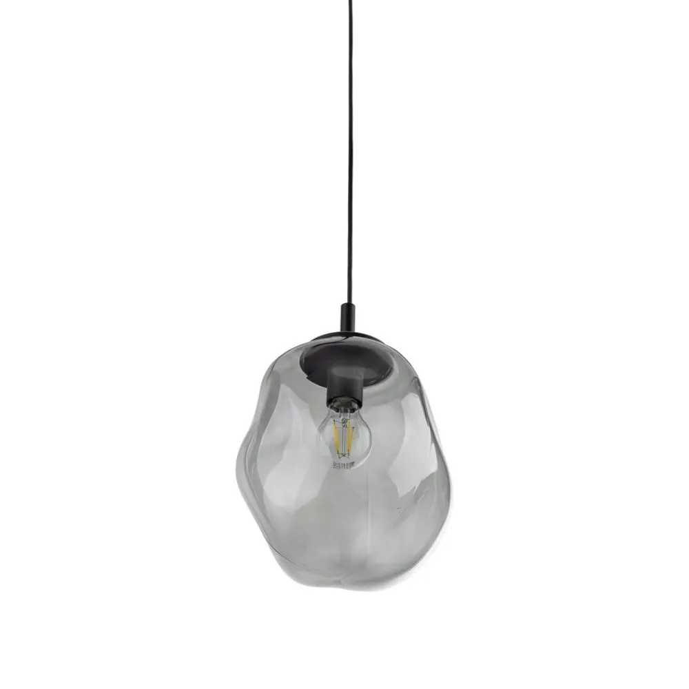TK Lighting Pendellamper > Sol Mini pendel, glas, Ø 25 cm, sort/grafitgrå