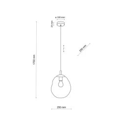 TK Lighting Pendellamper > Sol Mini pendel, glas, Ø 25 cm, sort/grafitgrå