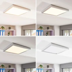 Arcchio Loftlamper > Solvie LED-loftlampe, sølv, kantet, 30 x 30 cm