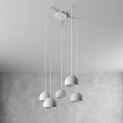 Luminex Pendellamper > Sool-pendel, hvid, fem lys