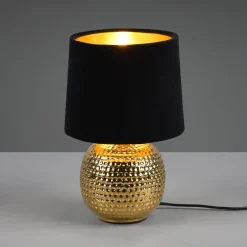 Reality Leuchten Bordlamper > Sophia bordlampe med keramisk fod, sort/guld