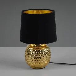 Reality Leuchten Bordlamper > Sophia bordlampe med keramisk fod, sort/guld