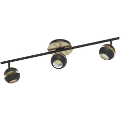 EGLO Loftlamper|Spotlights > Sort-guld LED-loftslampe Nocito - 3 lyskilder