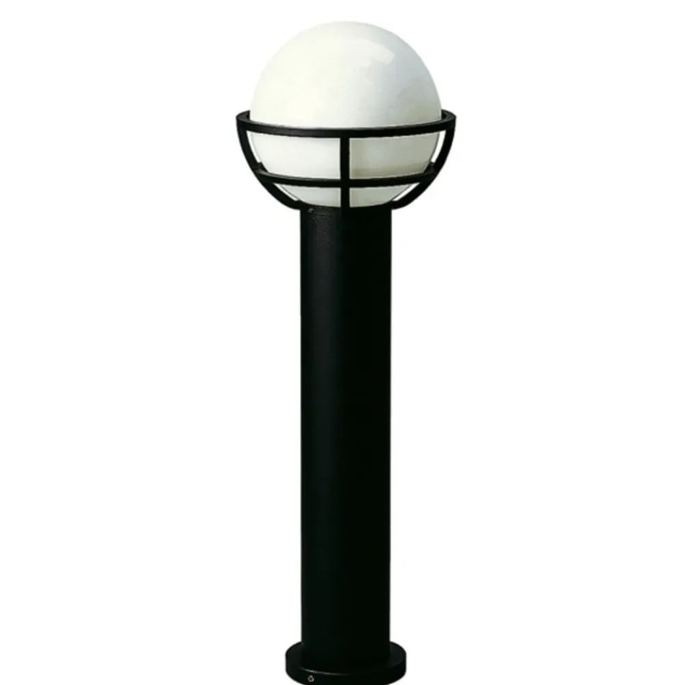Albert Leuchten Gadebelysning > Sort pullertlampe med opalglas