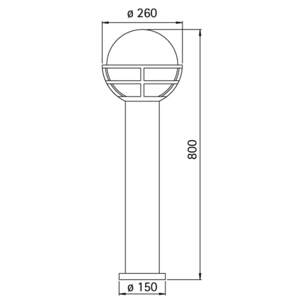 Albert Leuchten Gadebelysning > Sort pullertlampe med opalglas