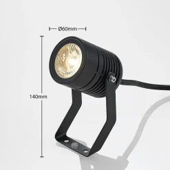 Udendørs Spot ^ Lindby Sort udendørs LED-spot Maris med jordspyd