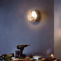 Deko-Light Væglamper > Sotano Retro lampe til vådrum, grå, Ø 18 cm, plast IP44