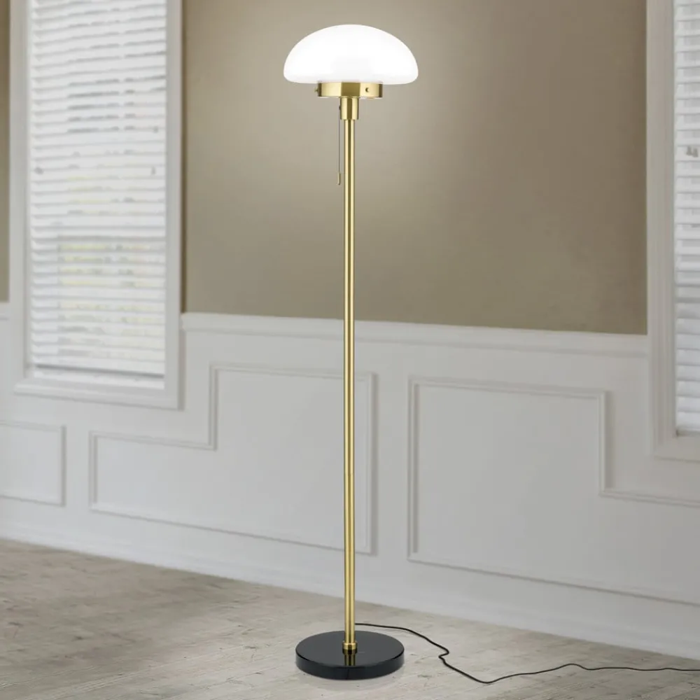 ORION Gulvlamper|Gulvlamper > Sparta gulvlampe, sort/messing, glas, marmor, 148 cm