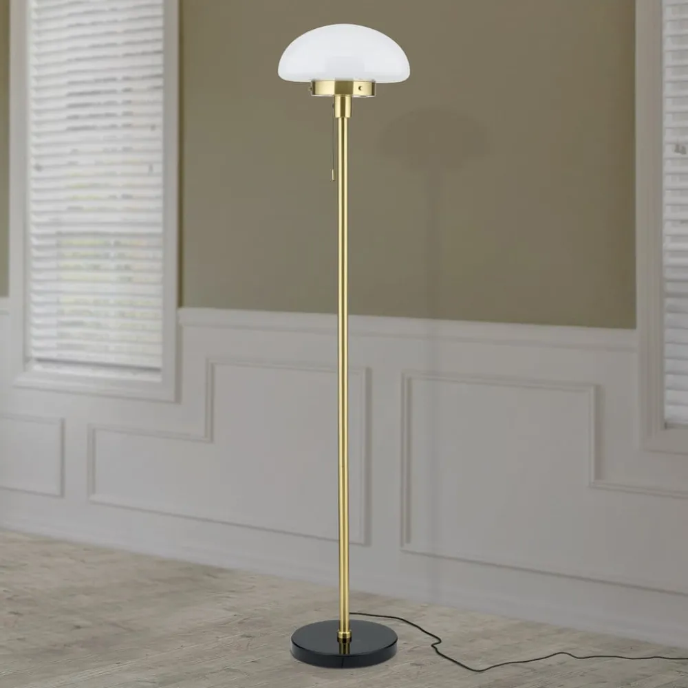 ORION Gulvlamper|Gulvlamper > Sparta gulvlampe, sort/messing, glas, marmor, 148 cm