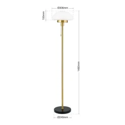 ORION Gulvlamper|Gulvlamper > Sparta gulvlampe, sort/messing, glas, marmor, 148 cm