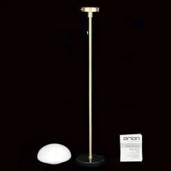 ORION Gulvlamper|Gulvlamper > Sparta gulvlampe, sort/messing, glas, marmor, 148 cm