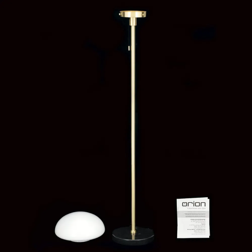 ORION Gulvlamper|Gulvlamper > Sparta gulvlampe, sort/messing, glas, marmor, 148 cm