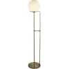 Searchlight Gulvlamper|Gulvlamper > Sphere gulvlampe, antik messing, med glaskugle
