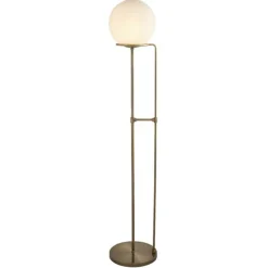 Searchlight Gulvlamper|Gulvlamper > Sphere gulvlampe, antik messing, med glaskugle