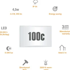 STEINEL Væglamper > L 1 N LED-væglampe med husnummer, IP54
