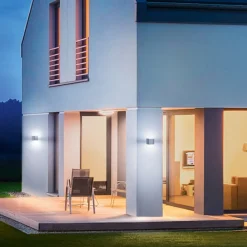 Væglampe Med Sensor|Væglamper ^ STEINEL L 830 SC udendørs væglampe sensor antracit