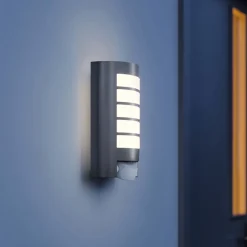 Væglampe Med Sensor|Væglamper ^ STEINEL L 12 S sensor udendørs væglampe, antracit