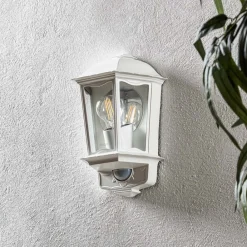 Væglampe Med Sensor ^ STEINEL L 190 S udendørs væglampe med sensor, hvid