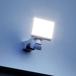 Væglampe Med Sensor|Udendørs Spot ^ STEINEL XLED Home 2 S udendørsspot, sensor, sølv