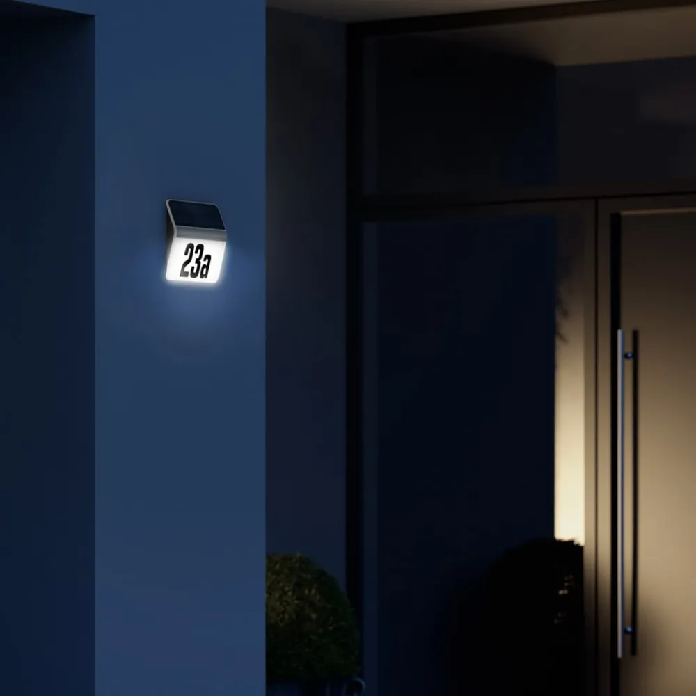 STEINEL Solcellelamper > XSolar LH-N LED-husnummerlampe, stål