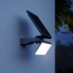 Solcellelamper ^ STEINEL XSolar L-S solcelledrevet LED-udendørs væglampe, sølvfarvet