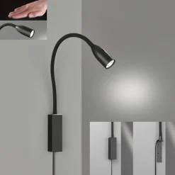 FISCHER & HONSEL Pendellamper|Væglamper > Sten LED-væglampe med bevægelsesstyring, sort