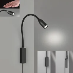 FISCHER & HONSEL Pendellamper|Væglamper > Sten LED-væglampe med bevægelsesstyring, sort