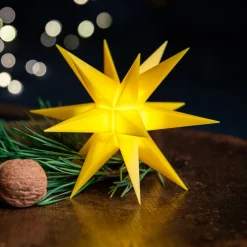 STERNTALER Julepynt|Vinduesdekoration > LED-stjerne, gul, Ø 55 cm, 18 takker, IP44