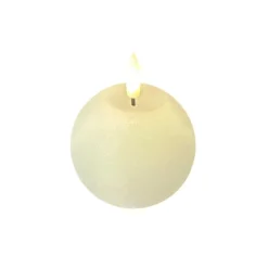 Julepynt|Vinduesdekoration ^ STERNTALER LED-vokslys, hvid, højde 9 cm, kugle, batteri