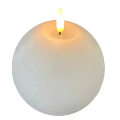 STERNTALER Julepynt|Vinduesdekoration > LED-vokslys, hvid, højde 13 cm, kugle, batteri