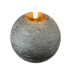 Julepynt|Vinduesdekoration ^ STERNTALER LED-vokslys, sort Højde 11 cm Kugle Batteri