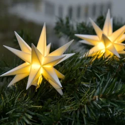 STERNTALER Julepynt|Julelys Udendørs > Lyskæde Stjerne, hvid Ø 12 cm 18 takker 3 lyskilder.